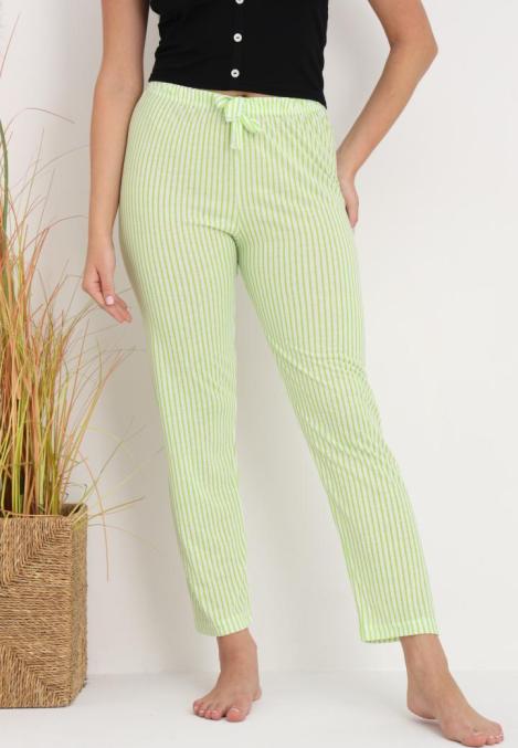 Pantaloni de Pijama Dama ,Culoare Verde Deschis cu Alb ,Engros